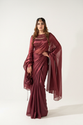 Mehroon saree
