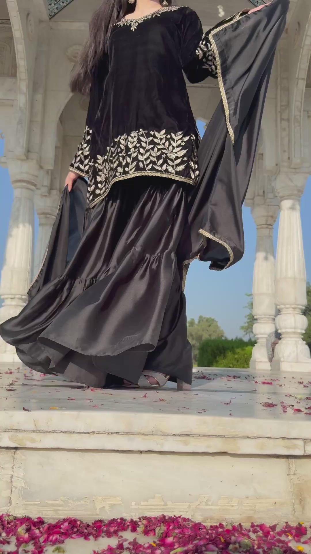 Black velvet formal wear